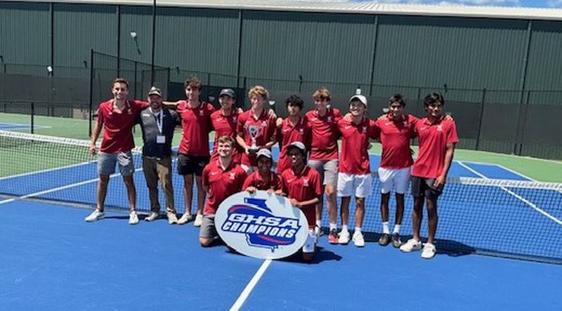 The Johns Creek boys won the Class 6A tennis championship, May 11, 2014, at the Rome Tennis Center at Berry College.