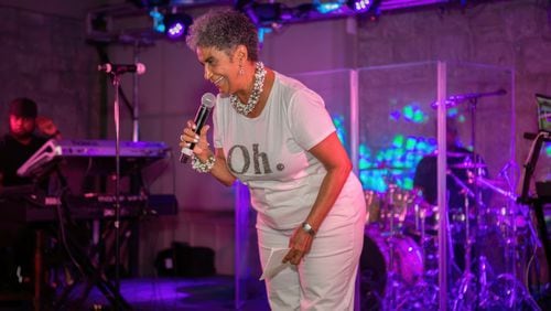 The Atlanta Jazz Festival was one of the initiatives championed by Camille Russell Love during her tenure leading the Mayor's Office of Cultural Affairs. Here she is on stage at the 2019 festival.