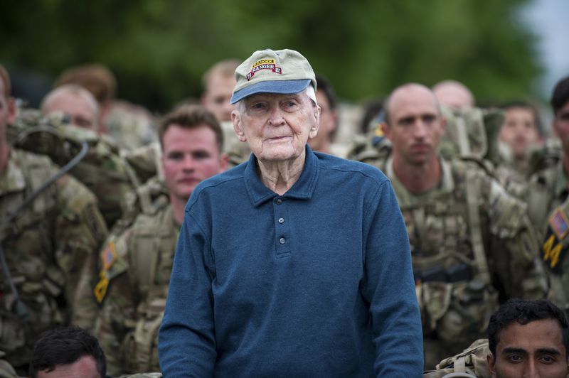 Ralph Puckett Jr. served as the first Honorary Colonel of the 75th Ranger Regiment at Fort Moore. (Sgt. Henry Villarama/U.S. Army via The New York Times)
                      