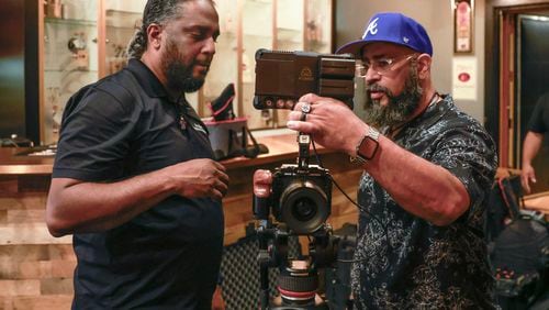 The Horne Brothers, Ryon and Tyson prepare to shoot The Goodie Mob for the upcoming, "The South Got Something to Say," documentary.