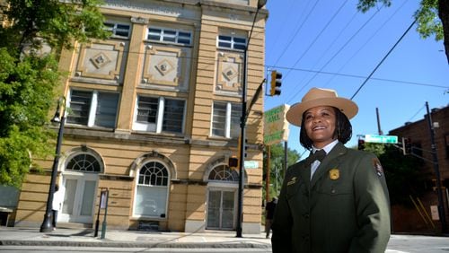 Judy Forte, superintendent of the Martin Luther King Jr. National Historic Site in front of the building that once housed the SCLC. The Martin Luther King Jr. National Historic Site would like to expand their boundary to include the former headquarters of the Southern Christian Leadership Conference on Auburn Ave. As president of the SCLC King Jr led a national campaign to end segregation from this building. Plans include restoring the SCLC office to the original condition. BRANT SANDERLIN/BSANDERLIN@AJC.COM