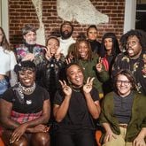 The Atlanta-based Southern Fried Queer Pride is composed of several volunteers and program coordinators aka chefs, like its co-founder Taylor Alxndr (bottom row, in the middle) and Maya Wiseman (third from the far left, second row). The organization's new community space, Clutch, is set to open in spring 2024. Credit: Aurie Singletary