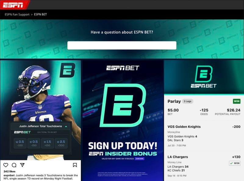 ESPN Bet App screenshot