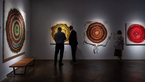 “Narratives” at Kai Lin Art, installation view of Steven L. Anderson’s "Tree Rings."