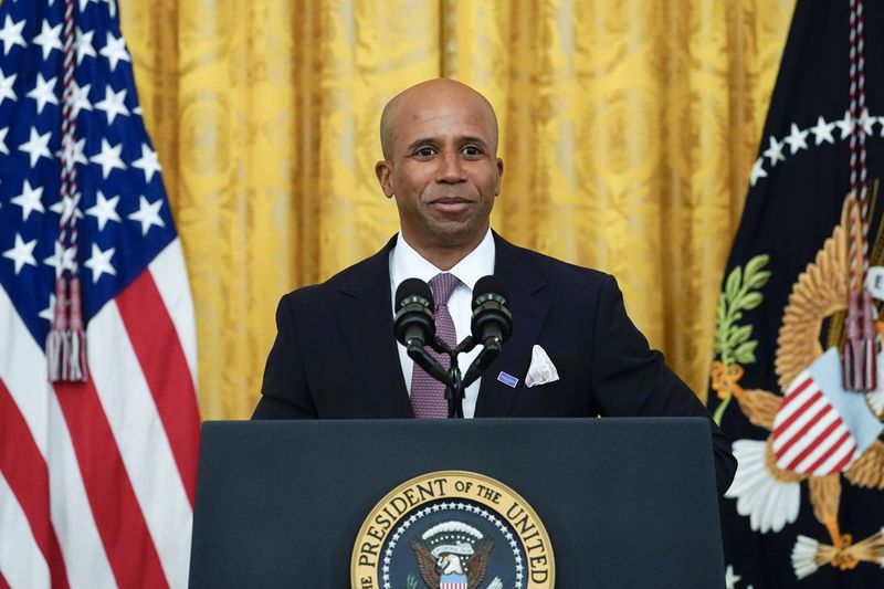 Dr. Edjah Nduom, the leader of the brain tumor disease team at the Winship Cancer Institute of Emory University, was named by President Joe Biden to serve on the National Cancer Advisory Board. (AP Photo/Alex Brandon)