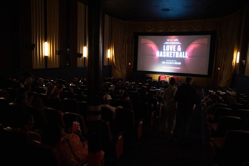 An aerial view of the audience at UATL's screening of "Love and Basketball" at Plaza Theater.
