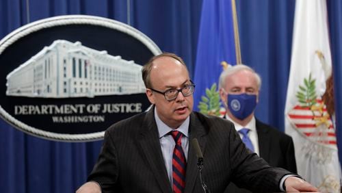 Jeffrey Clark, then acting assistant U.S. attorney general, speaks at a news conference at the Justice Department in Washington, D.C., on Oct. 21, 2020. (Yuri Gripas/POOL/AFP/Getty Images/TNS)
