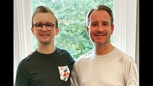 Georgia state Sen. John Albers, R-Roswell, at home with his son, Will, shortly after the surgery in July 2021 when dad gave his son his left kidney. (Courtesy photo)