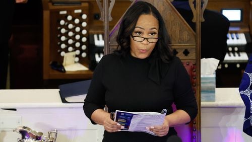 Fulton County District Attorney Fani Willis observes the crowd during a worship service at the Big Bethel AME Church, where she delivered a speech on Sunday, January 14, 2024. Miguel Martinez / miguel.martinezjimenez@ajc.com