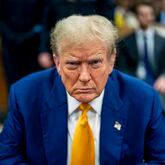 
                        Former President Donald Trump at his criminal trial in Manhattan on Thursday, May 2, 2024. Trump is accused of falsifying records to cover up a sex scandal that threatened to derail his 2016 presidential campaign and faces 34 felony counts. (Doug Mills/The New York Times)
                      