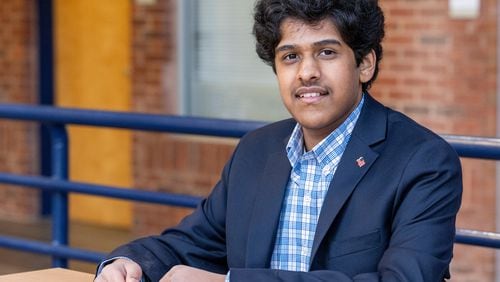 Portrait of Raj Mehta, a Lambert High School senior. He has started a nonprofit that is trying to teach financial literacy and literacy in general to people around the world.  PHIL SKINNER FOR THE ATLANTA JOURNAL-CONSTITUTION