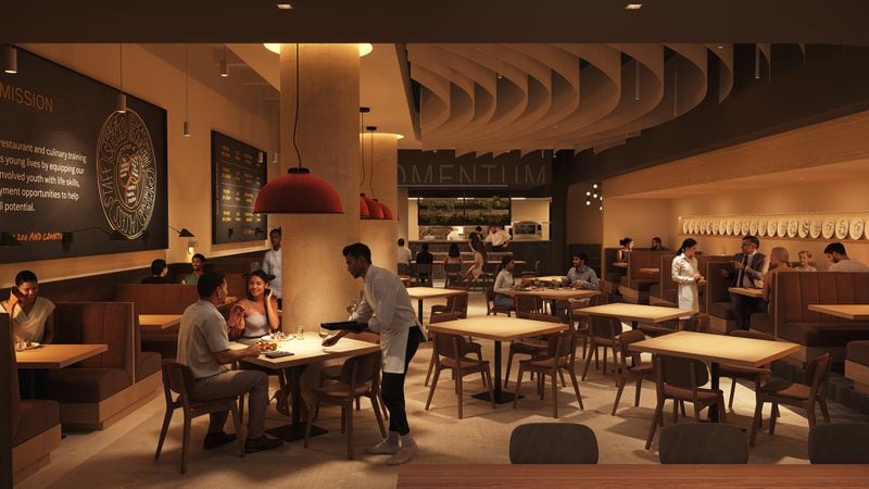 A rendering of the interior of Cafe Momentum, which is set to open its Atlanta location in fall 2024. / Courtesy of Cafe Momentum