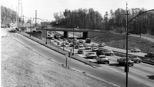 Downtown Connector near 14th Street on April 18, 1961.