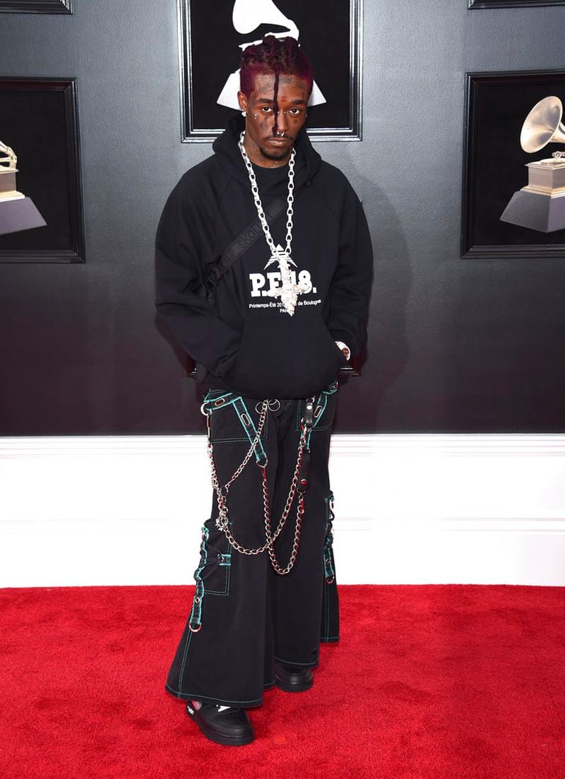 Lil Uzi Vert arrives at the 60th annual Grammy Awards at Madison Square Garden on Sunday, Jan. 28, 2018, in New York. (Photo by Evan Agostini/Invision/AP)