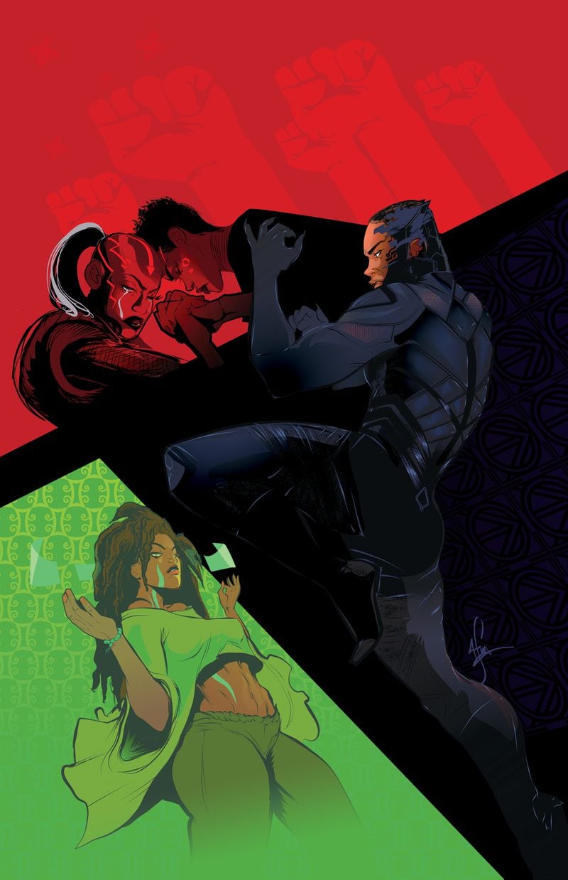 For the comic book, "Black Panther: World of Wakanda," Richardson illustrated the cover and 10 interior pages. Courtesy of Afua Richardson
