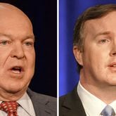 Former state Senate Minority Leader Mike Dugan (left) is battling Brian Jack (right) for a congressional seat.