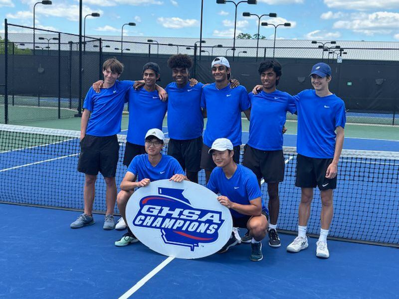 The Columbus boys won the Class 3A tennis championship, May 11, 2014, at the Rome Tennis Center at Berry College.