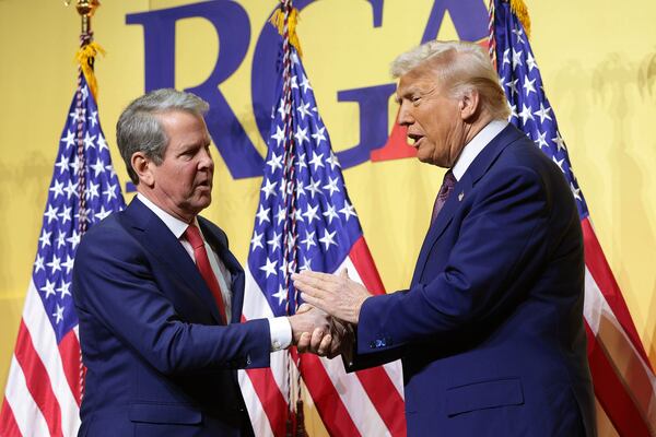 As President Donald Trump (right) continues to impose tariffs, Gov. Brian Kemp will head to Canada for trade talks.