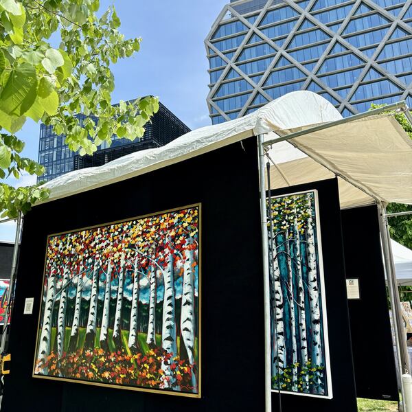 Fine arts and crafts are offered for sale at the Old Fourth Ward Spring Arts Festival.