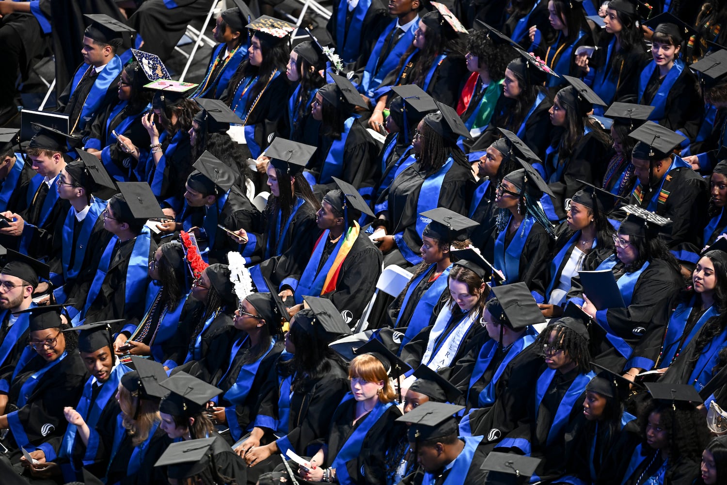 Graduates are seen during Georgia State University’s Spring commencement ceremony for the College of Arts & Sciences Wednesday, May 7, 2025 in Atlanta. (Daniel Varnado/For the Atlanta Journal-Constitution)