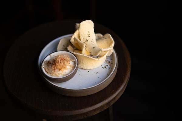 Urchin chips are one of the recommended dishes at Fawn in Decatur. (Courtesy of Morgan Wagoner)