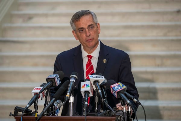 Georgia Secretary of State Brad Raffensperger has said repeatedly that there is no evidence of widespread fraud that could have determined the outcome of the presidential election in the state. But he has also called for an end to no-excuse absentee voting and raised the possibility of more intense investigations of newly registered voters.  (Alyssa Pointer/Atlanta Journal-Constitution/TNS) 