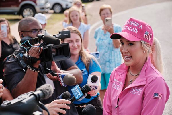 Savannah Chrisley, daughter of reality television star Todd Chrisley, talked to reporters outside of a federal prison in Pensacola, Fla., on Wednesday ahead of her father's release.