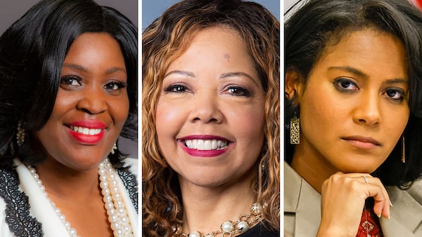 From left to right: State Rep. Mandisha Thomas, D-South Fulton; U.S. Rep. Lucy McBath, D-Marietta; and Cobb County Commissioner Jerica Richardson are running against one another for a congressional seat.