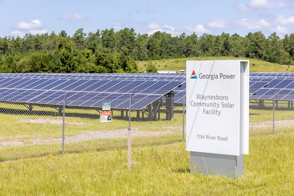 The Waynesboro Community Solar Facility in Burke County is seen on Monday, July 31, 2023. (Arvin Temkar/AJC)