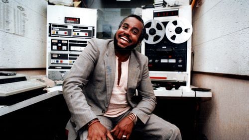 Former WGST radio talk show host Ralph from Ben Hill (Calvin Miles Smith) in one of the recording studios at the station. Hill died at age 74. (Frank Niemeir/AJC staff) 1990.